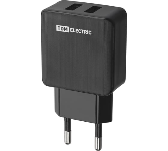Сетевое зарядное устройство TDM ELECTRIC ELECTRIC СЗУ 4, 2,1 А, 2 USB, черный, SQ1810-0021 1