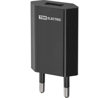 Сетевое зарядное устройство TDM ELECTRIC ELECTRIC СЗУ 2, 1 А, 1 USB, черный, SQ1810-0002