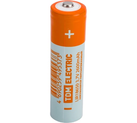 Аккумулятор TDM ELECTRIC LIR18650 3,7 В 2600 мА*ч Li-Ion, термоусад., SQ1702-0087