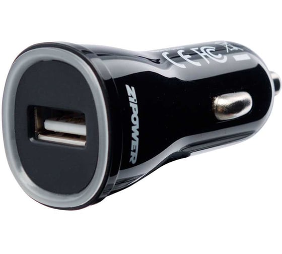 USB зарядное устройство Zipower QC3.0 5В/3,1А, быстрая зарядка, 18Вт, 6см, черный PM6685 1