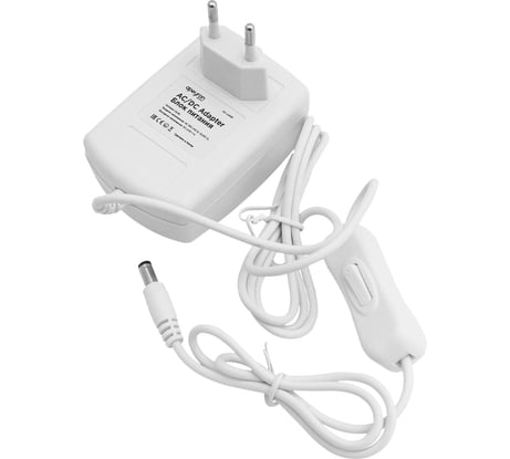 Сетевой адаптер Apeyron 24В, 24Вт, IP44, 1A, пластик белый, DC папа 5.5x2.5мм/03-82