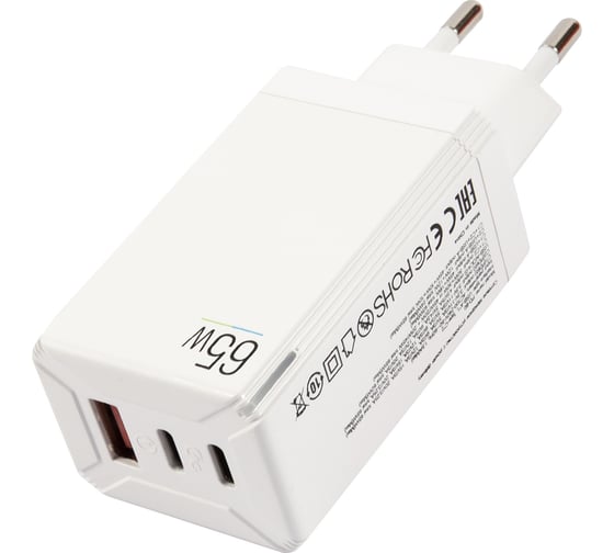 Сетевое зарядное устройство Red Line USB + 2 Type-C (PD-80), 5A, QC4.0 + PD65, белый, УТ000026763