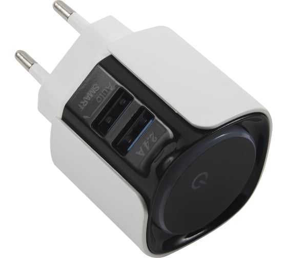 Сетевое зарядное устройство 2 USB (модель NT-4), 2.4A белый, Red Line УТ000017919