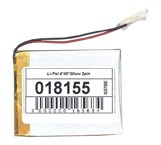 Аккумулятор Amperin Li-Pol батарея 4*40*50мм 2pin 3.7V/550mAh 18155 1