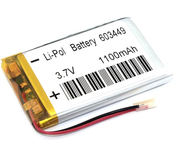 Аккумулятор Amperin Li-Pol батарея 6*34*49мм 2pin 3.7V/1100mAh 87253 1
