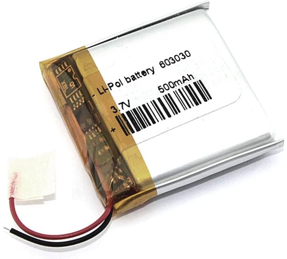 Аккумулятор Amperin Li-Pol батарея 6*30*30мм 2pin 3.7V/500mAh 79648 1