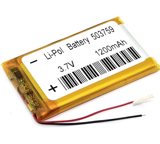 Аккумулятор Amperin Li-Pol батарея 5*37*59мм 2pin 3.7V/1200mAh 87252 1
