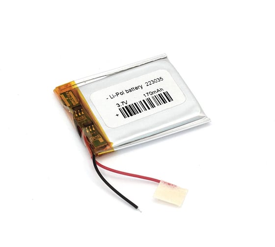 Аккумулятор Li-Pol (батарея) Amperin 2.2*30*35мм 2pin 3.7V/170mAh 79596 1