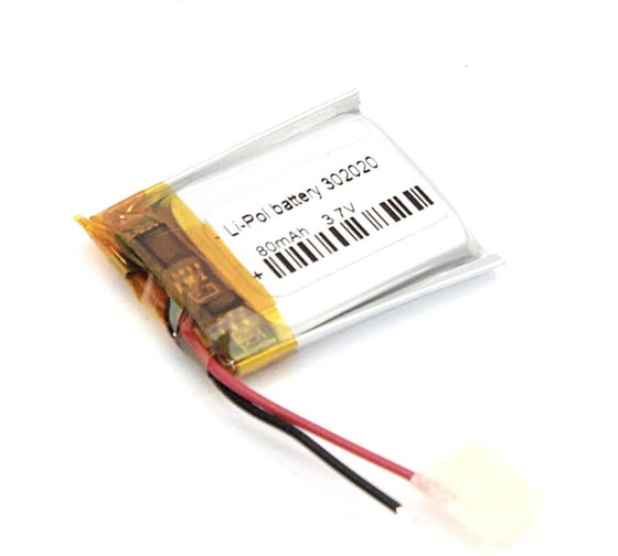 Аккумулятор Li-Pol (батарея) Amperin 3*20*20мм 2pin 3.7V/80mAh 79609 1
