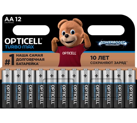 Батарейки AA 12 шт OPTICELL серия Turbo Max артикул 6053009