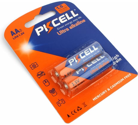 Щелочной/алкалиновый элемент питания PKCELL тип - AA 2 шт в блистереLR6-2B
