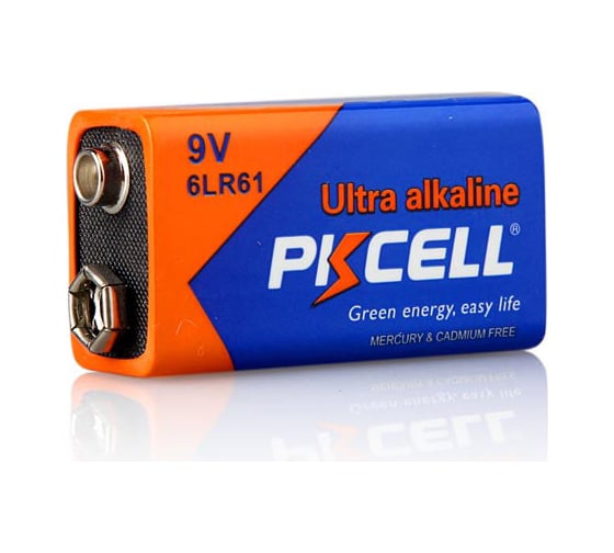 Щелочной/алкалиновый элемент питания PKCELL тип - 9VКрона 1 шт в блистере 6LR61-1B