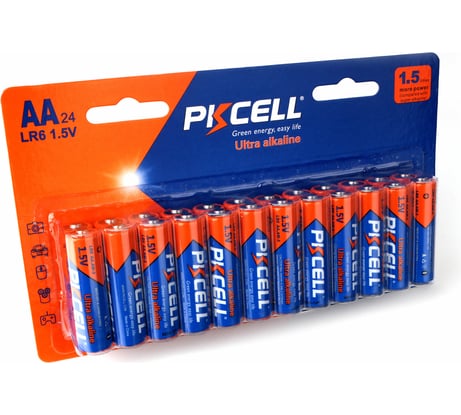 Щелочной/алкалиновый элемент питания PKCELL тип - AA 24 шт в блистере LR6-24B
