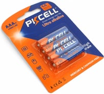 Щелочной/алкалиновый элемент питания PKCELL тип - AAA 4 шт в блистере LR03-4B