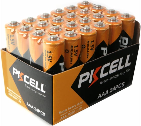 Солевой элемент питания PKCELL тип - AAA 24 шт пленка R03P-4S-24 1