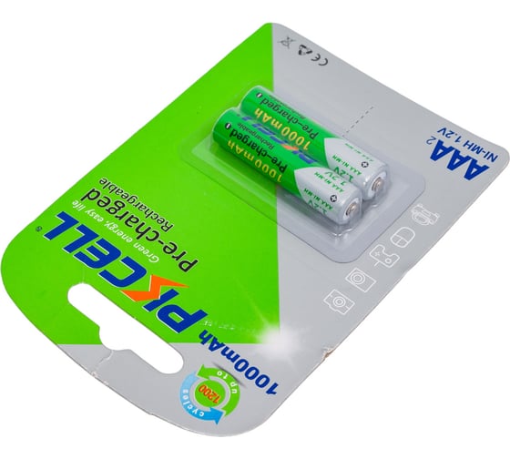 Никель-металлогидридный аккумулятор PKCELL AAA1000-2B тип - AAA 2 шт в блистере NI-MH RTU