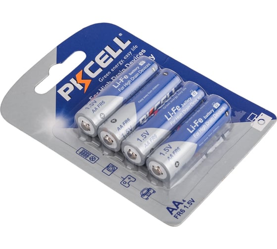Литиевый элемент питания PKCELL тип - AA 4 шт в блистере Li-Fe AA-4B