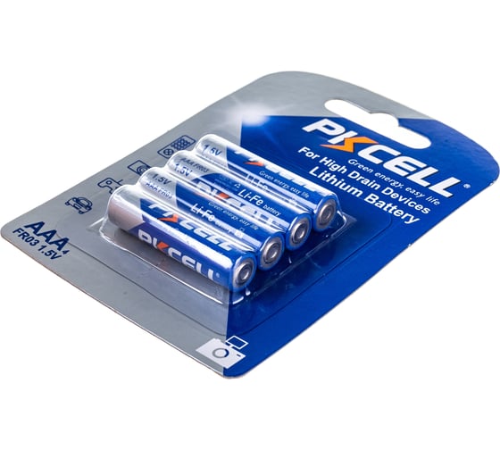 Литиевый элемент питания PKCELL тип - AAA 4 шт в блистере Li-Fe AAA-4B
