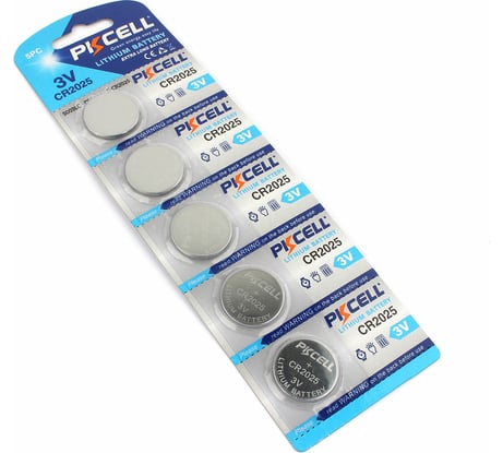 Литиевый элемент питания PKCELL тип - CR2025 5 шт в блистере CR2025-5B
