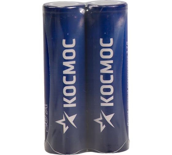 Аккумулятор КОСМОС 18650 Li-ion 3000 mAh
без защиты с плоским контактом, 2 шт шринк, KOC18650Li30FLS2 1