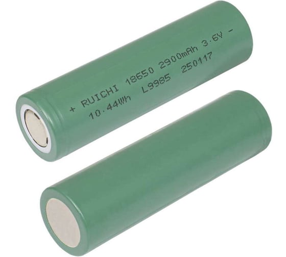 Аккумуляторная батарейка RUICHI 18650 3.7v 2900mah (18x65mm) 131373 1