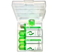 Аккумулятор РУБИН LI-ION, размер АА, 1,5 В, 1800mWh, USB Magnetic, 4 штуки/упаковка РЭ-АА1800