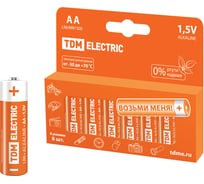 Элемент питания TDM ELECTRIC LR6 AA Alkaline 1,5V PAK-8 SQ1702-0009