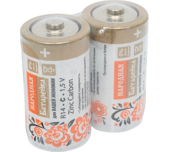 Элемент питания TDM R14 C Zinc Carbon 1,5V SH-2 Народный SQ1702-0021