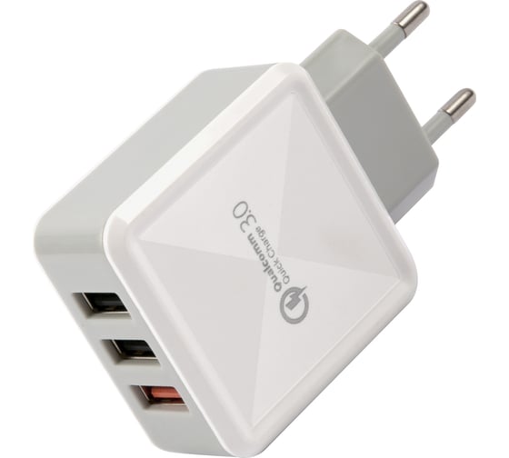Сетевое зарядное устройство Red Line 3 USB, QC 3.0 + кабель Type-C, 2.4 А, УТ000024520