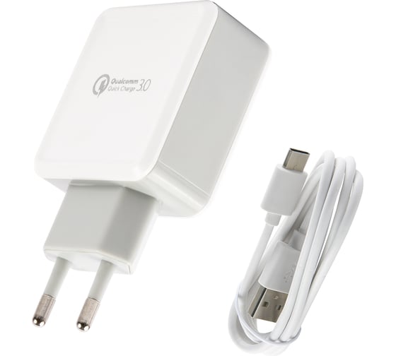 Сетевое зарядное устройство Red Line 3 USB, QC 3.0 + кабель Type-C, 2.4 А, УТ000024520