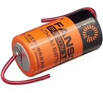 Литиевая высокотовая батарейка FANSO ER26500M/P 2 шт для датчиков, счетчиков, GPS и IOT, тип С, спиральная с аксиальными выводами, Li-SOCl2 6799591