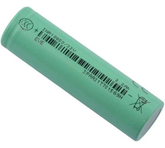 Аккумулятор EVE 18650 3200 мАч INR18650/33V Energy 3.6 В, Li-Ion высокотоковый с плоским электродом, 2 штуки 6780415 1