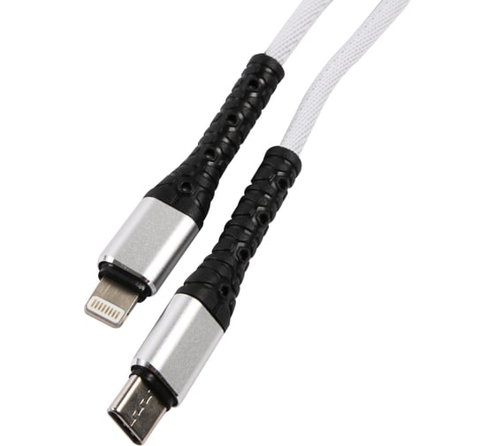 Сетевое зарядное устройство Red Line Type-C PD 25W + кабель Lightning, 3А, ткань, УТ000027297