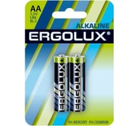 Батарейка Ergolux 1.5В LR6 Alkaline BL-2 11747 16462475