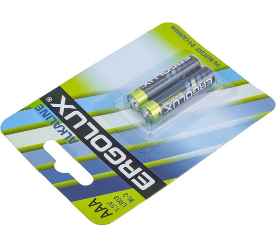 Батарейка Ergolux 1.5В LR03 Alkaline BL-2 LR03 BL-2 11743