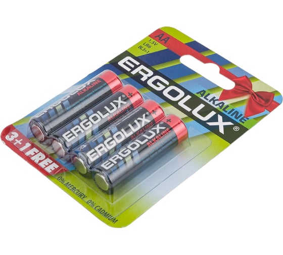 Батарейки Ergolux Alkaline LR6 BL 3+1FREE LR6 BL3+1 1.5В 12866