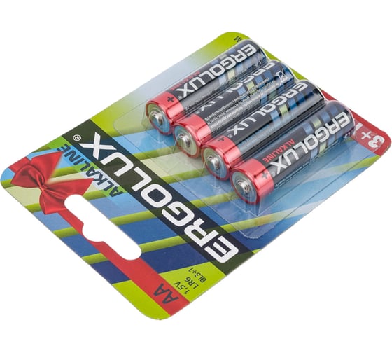 Батарейки Ergolux Alkaline LR6 BL 3+1FREE LR6 BL3+1 1.5В 12866