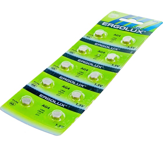 Батарейка для часов Ergolux AG 4 BL-10 AG4-BP10, LR66/LR626/177/377 14315