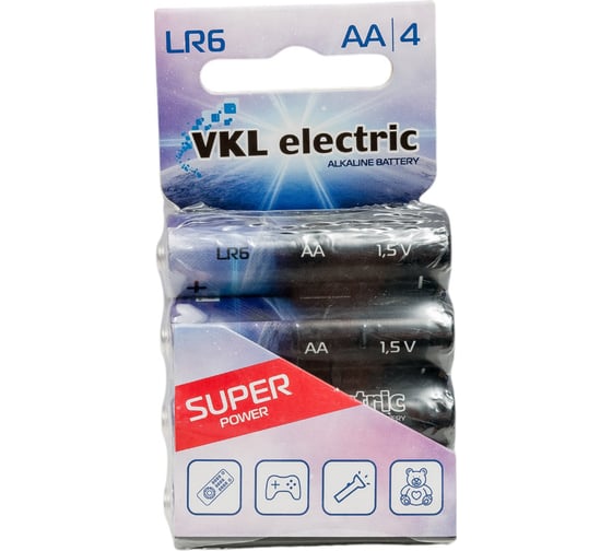 Батарейка VKL electric LR 6 / АА Alkaline BLх4 1,5В 1011500