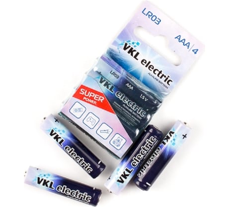 Батарейка VKL electric LR 03 / ААА Alkaline BLх4 1,5В 1011494
