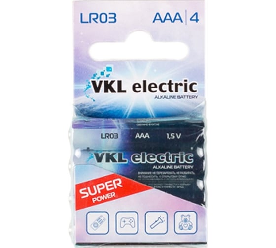 Батарейка VKL electric LR 03 / ААА Alkaline BLх4 1,5В 1011494