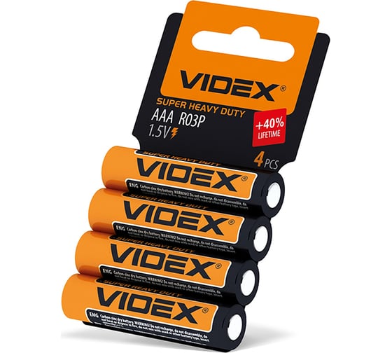 Элементы питания Videx R3/AAA 4pcs SHRINK CARD VID-R3-4SC 1