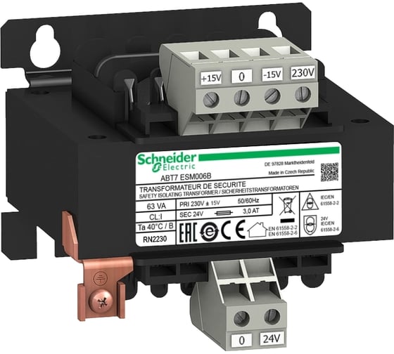 Трансформатор Systeme Electric 24В 63ВА SE ABT7ESM006B 1