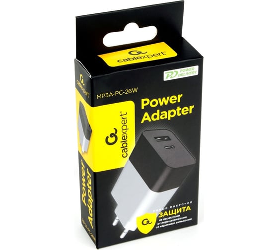 Адаптер питания Cablexpert PD18W Type C +2.4A, белый MP3A-PC-26W