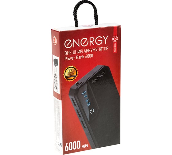 Внешний аккумулятор Energy Power Bank 6000 черный 103572