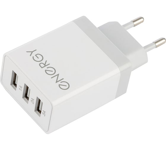 Сетевое зарядное устройство Energy ET-24 3 USB Q30 цвет - белый 100294