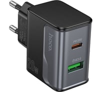 Зарядное устройство Hoco 20Вт, 3А, QC3.0/PD, 1xUSB, 1xType-C, CS71A, черный, коробка 6942007653664