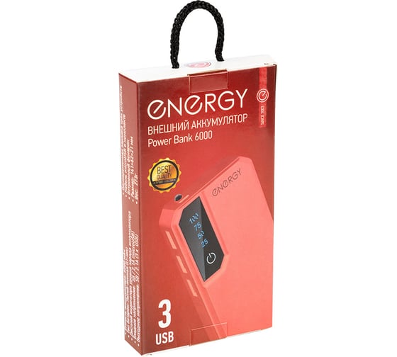 Внешний аккумулятор Energy Power Bank 6000 красный 103580