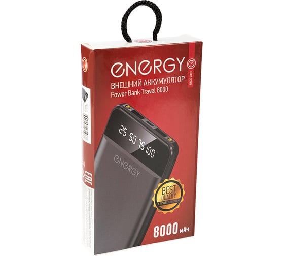 Внешний аккумулятор Energy Power Bank 8000 Travel черный 103573