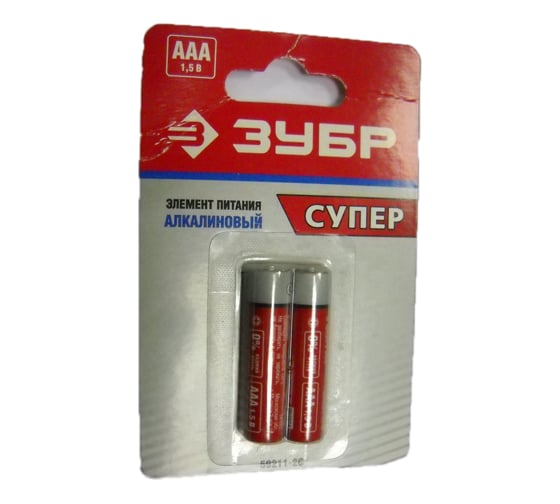 Батарейка СУПЕР AAA, LR03, 2шт ЗУБР 59211-2C 1